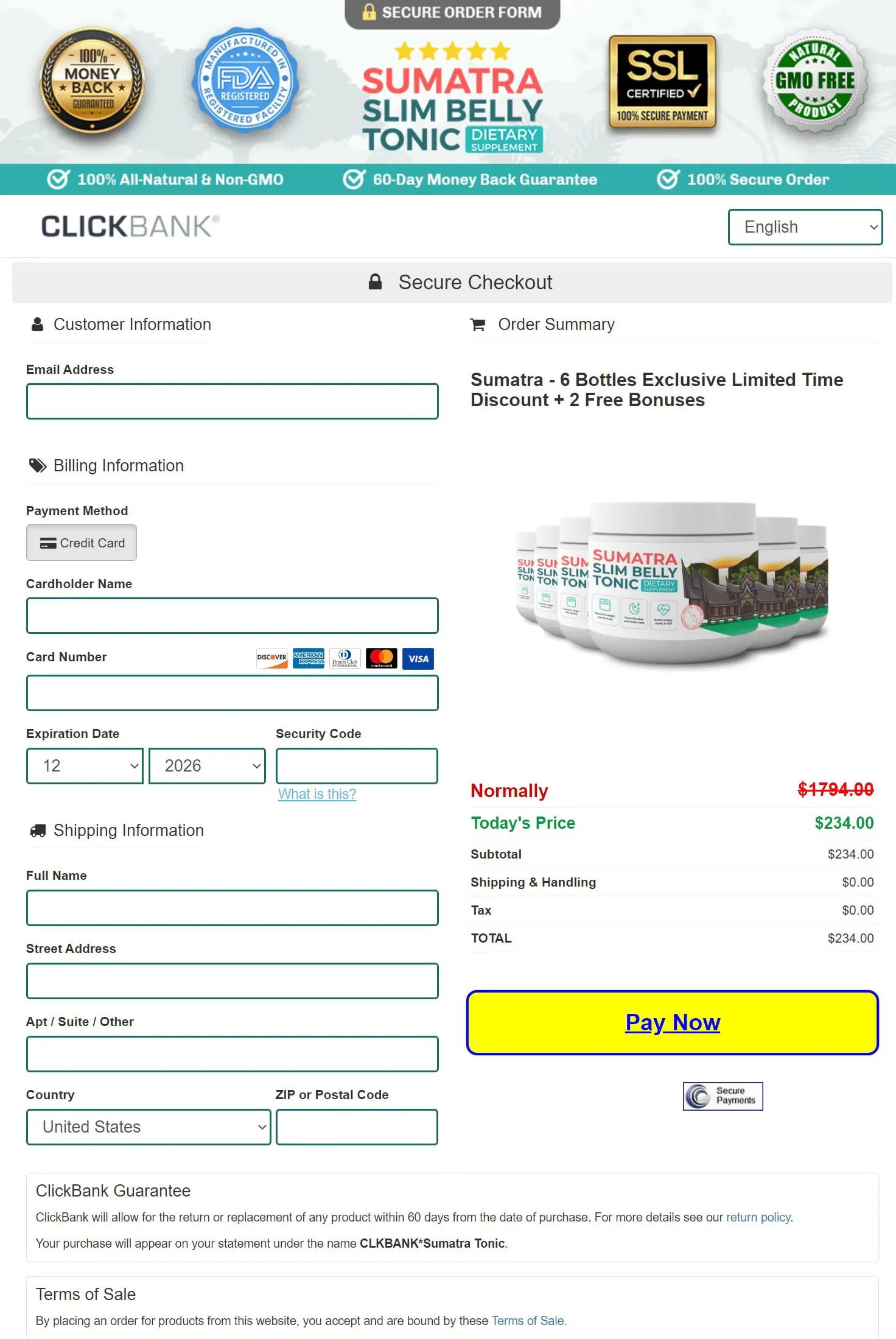 Sumatra Slim Belly Tonic Order Page